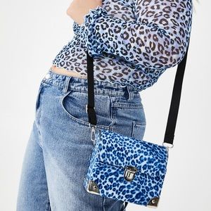 Blue Leopard Crossbody Bag